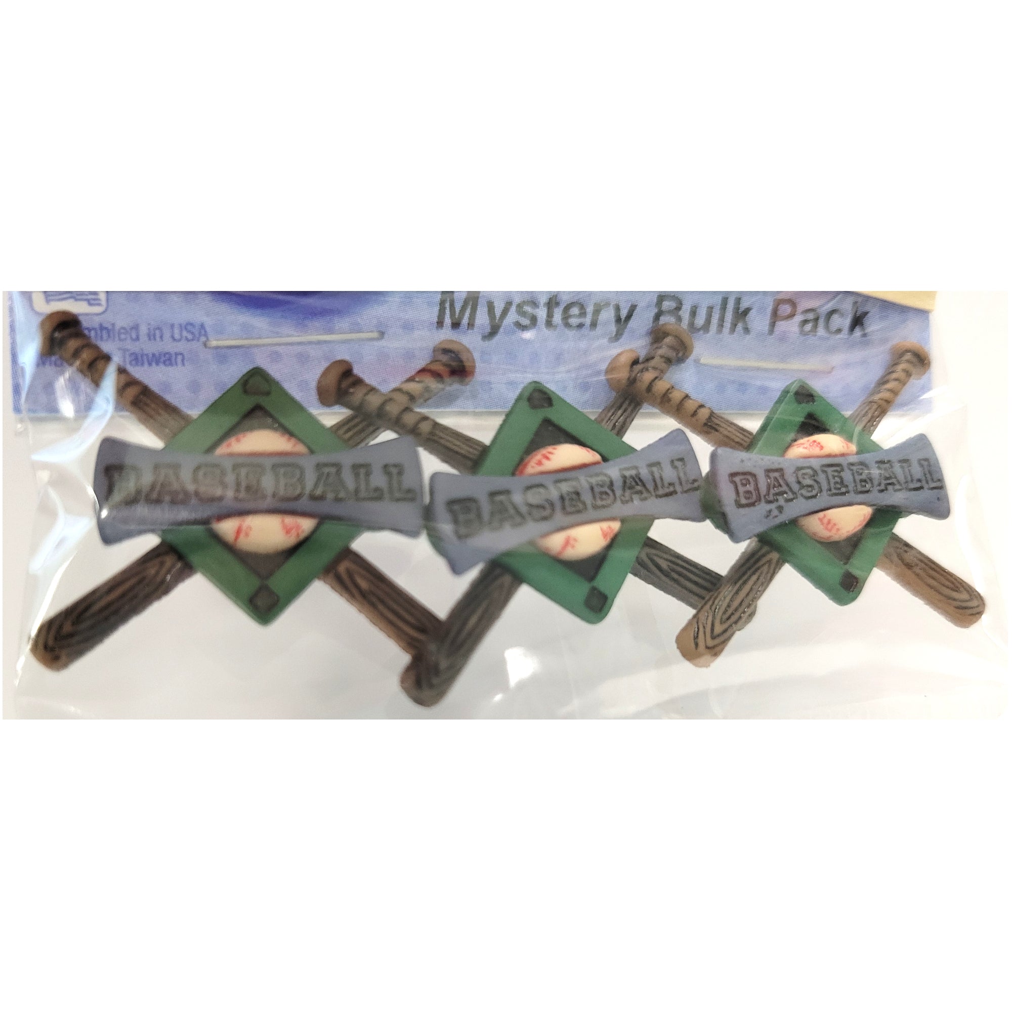 Dress It Up Collection Baseball Bats Crossed Scrapbook Buttons by Jesse James Buttons - 3 pieces