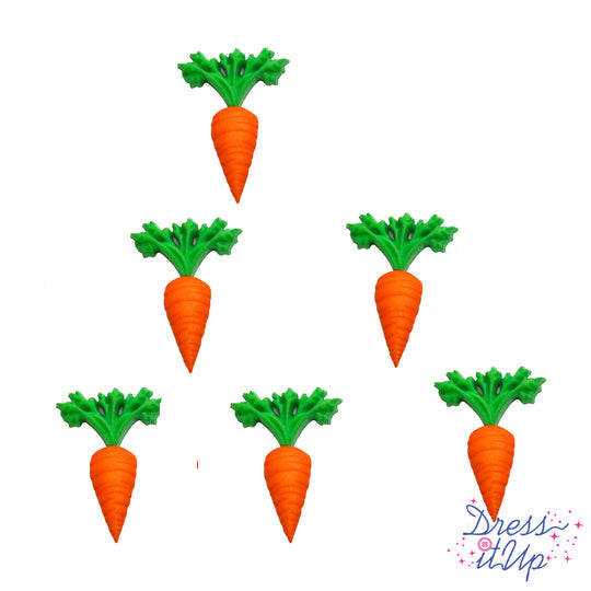 Dress It Up Collection Bunny Carrots Scrapbook Button Embellishments
