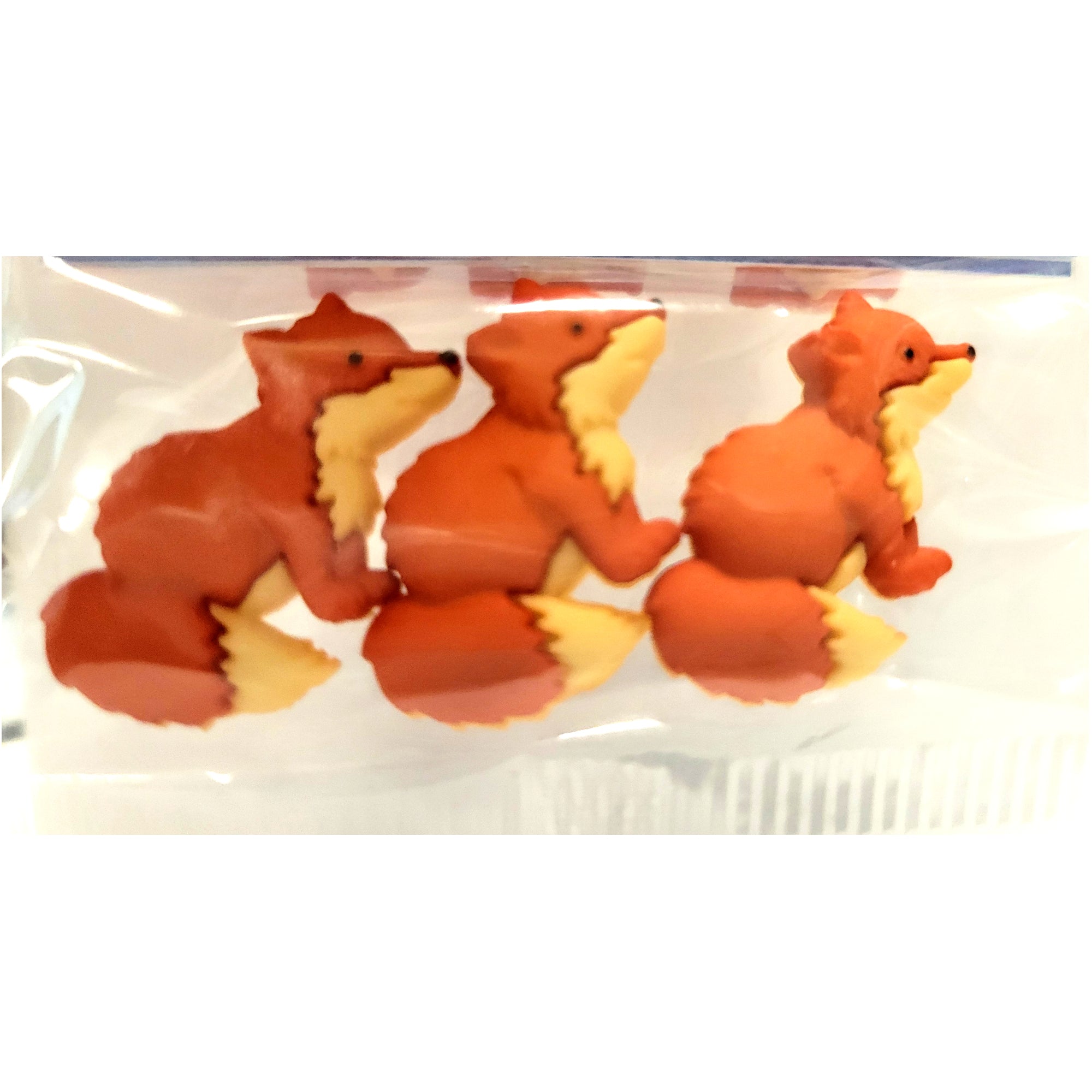Dress It Up Collection Friendly Fox Scrapbook Buttons by Jesse James Buttons - 3 pieces