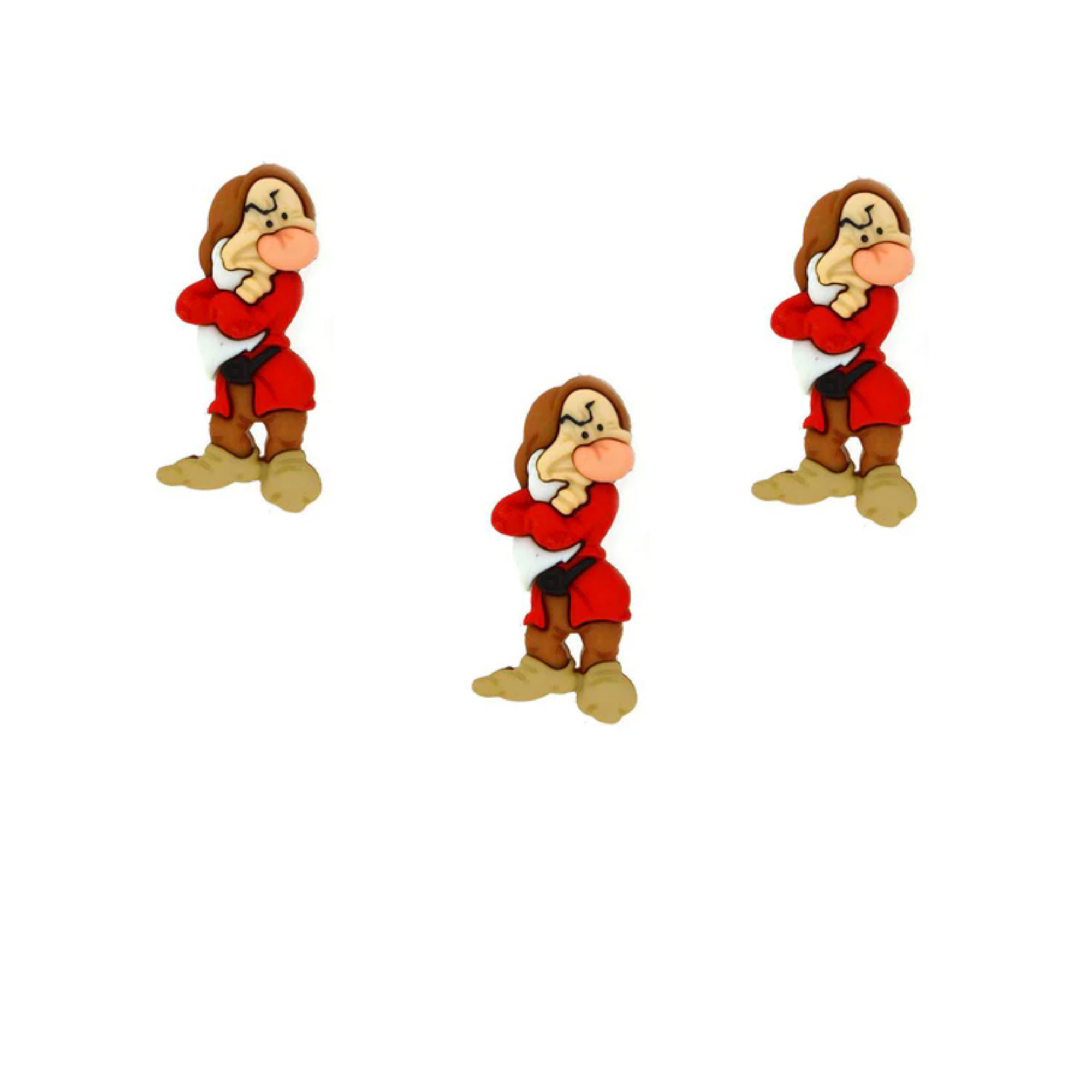 Disney Dress It Up Collection Snow White's Grumpy Scrapbook Buttons by Jesse James Buttons - 3 pieces