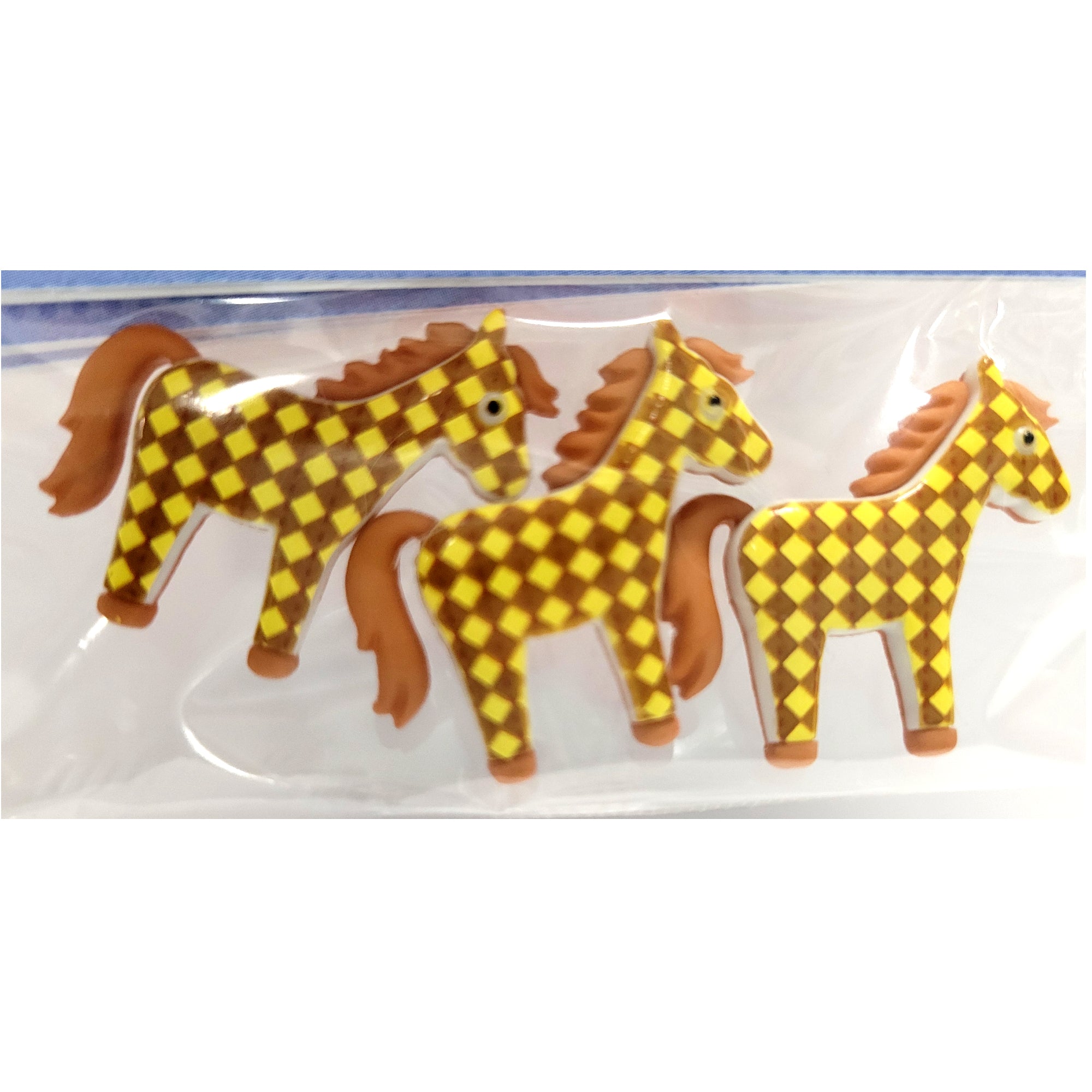 Dress It Up Collection Brown Houndstooth Horse Scrapbook Buttons by Jesse James Buttons - 3 pieces