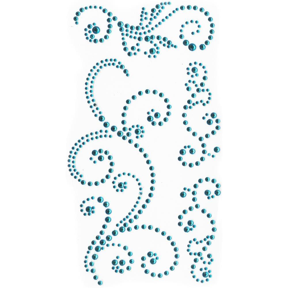 Our Brads Need Friends Collection 4 x 7 Turquoise Swirl Rhinestone Scrapbook Bling by Eyelet Outlet - Scrapbook Supply Companies