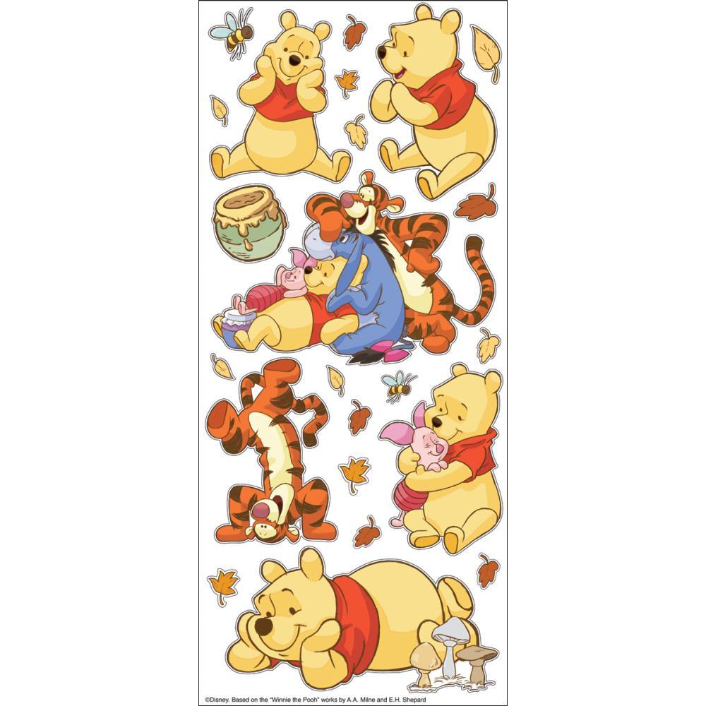 Disney Large Flat Stickers Pooh W/Characters