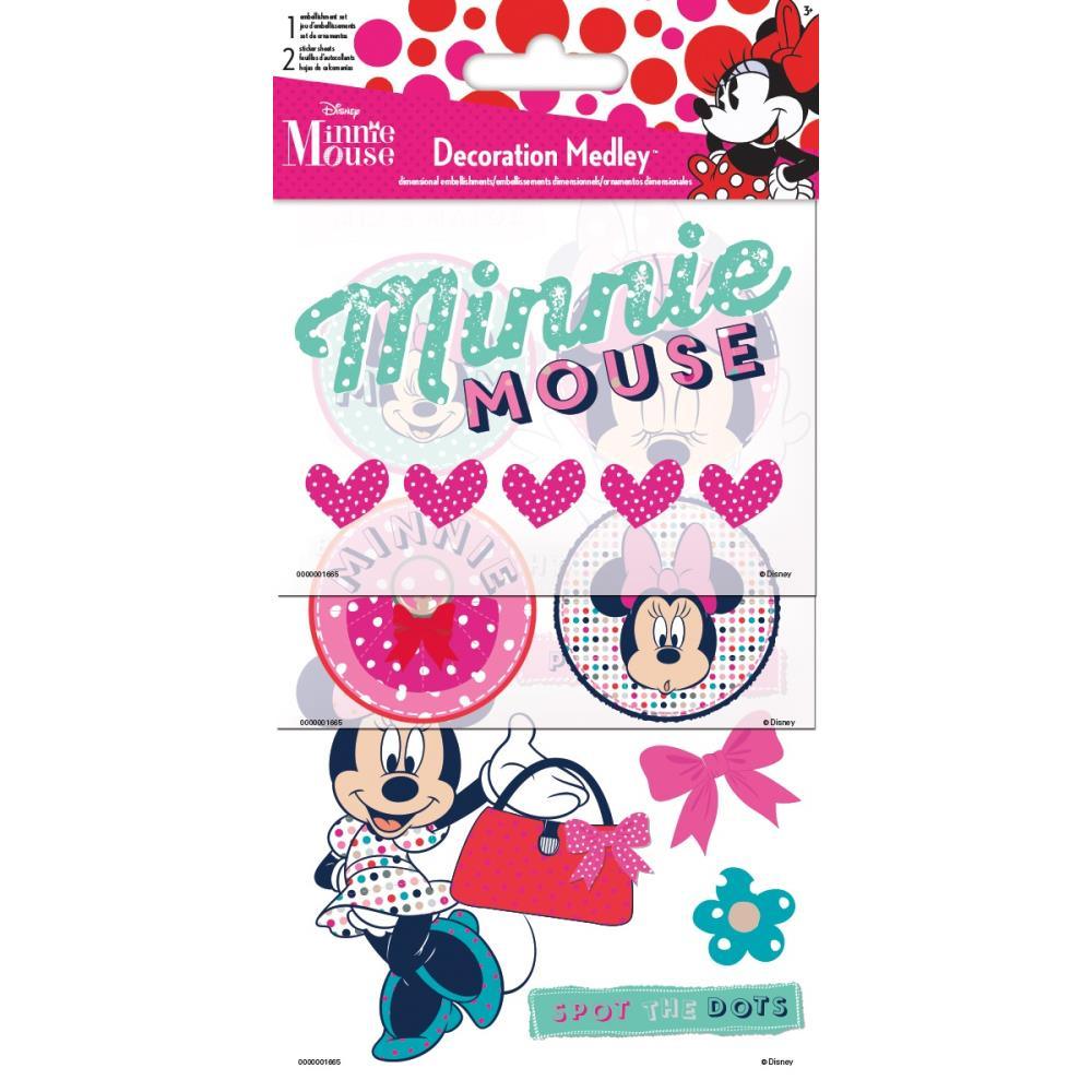 Disney Minnie Mouse Collection 4 x 8 Decoration Medley Stickers & Embellishments by Sandylion - Scrapbook Supply Companies