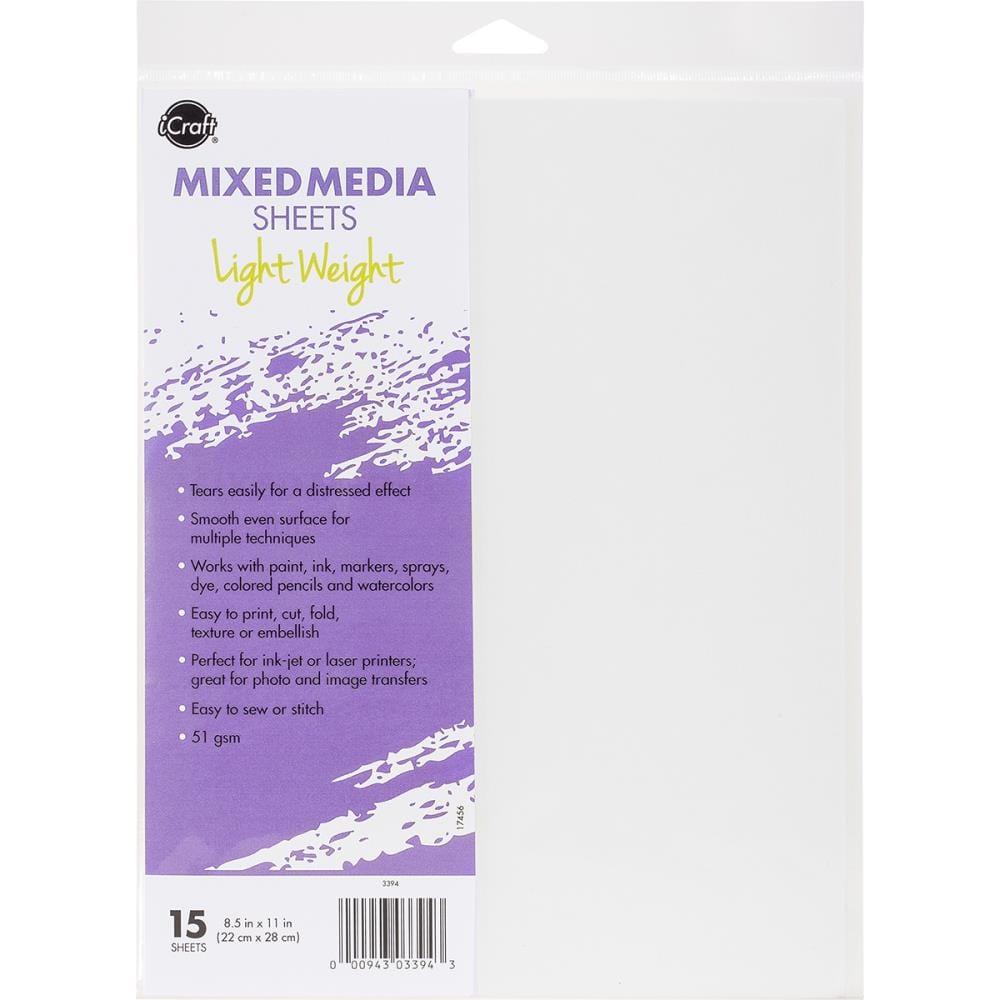 iCraft Collection Mixed Media Lightweight 8.5 x 11 Sheets by Therm O Web - 15 Sheets - Scrapbook Supply Companies