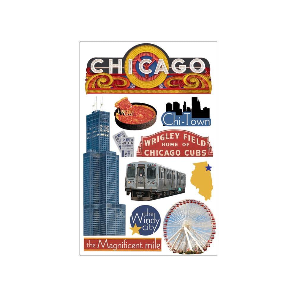 Travel Collection Chicago 5 x 7 Glitter 3D Scrapbook Embellishment by Paper House Productions - Scrapbook Supply Companies