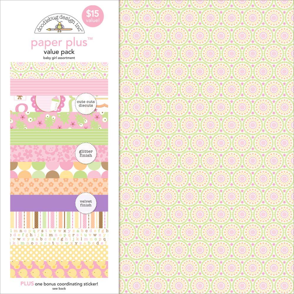 Baby Girl Collection Pack by Doodlebug Design - 8 Papers, 1 Sticker