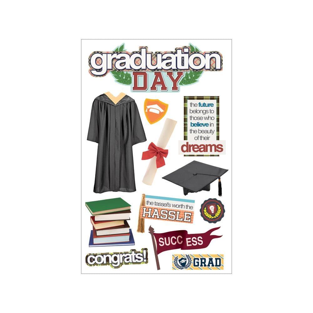School Collection Graduation Day 5 x 7 Glitter 3D Scrapbook Embellishment by Paper House Productions - Scrapbook Supply Companies