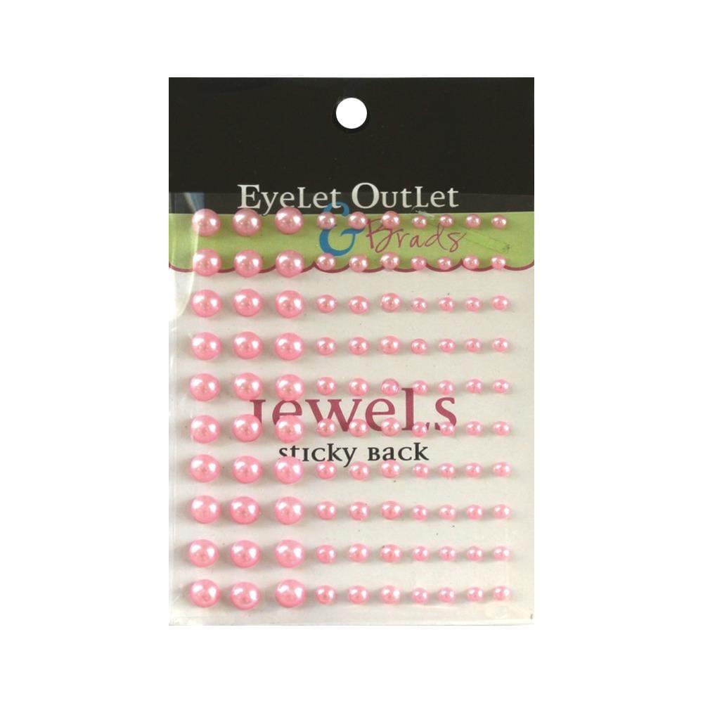 Our Brads Need Friends Collection Pink Multi-Sized Self-Adhesive Pearls by Eyelet Outlet - 100 Pearls - Scrapbook Supply Companies