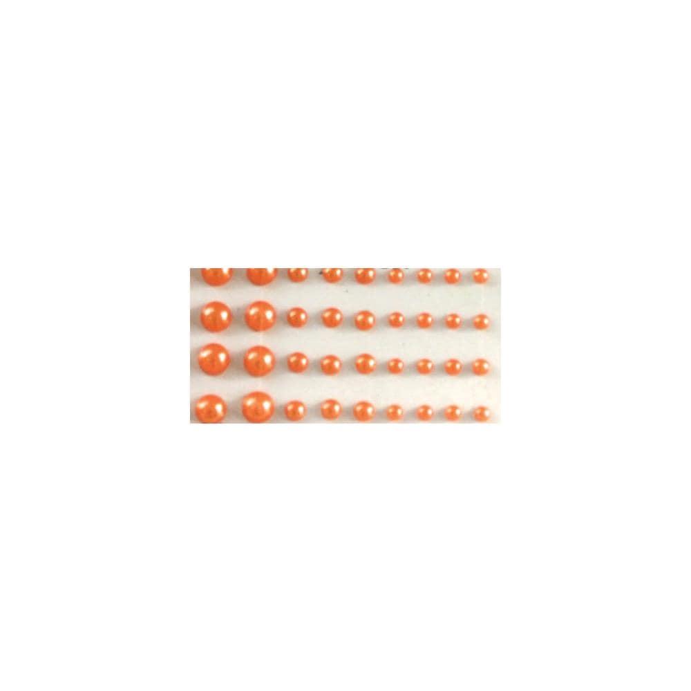 Our Brads Need Friends Collection Orange Multi-Sized Self-Adhesive Pearls by Eyelet Outlet - 100 Pearls - Scrapbook Supply Companies