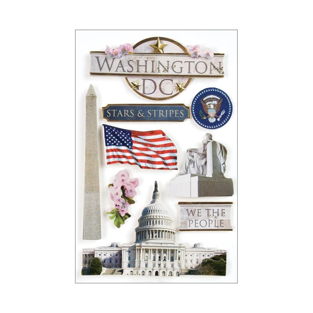 Travel Collection Washington, DC 5 x 7 Glitter 3D Scrapbook Embellishment by Paper House Productions - Scrapbook Supply Companies