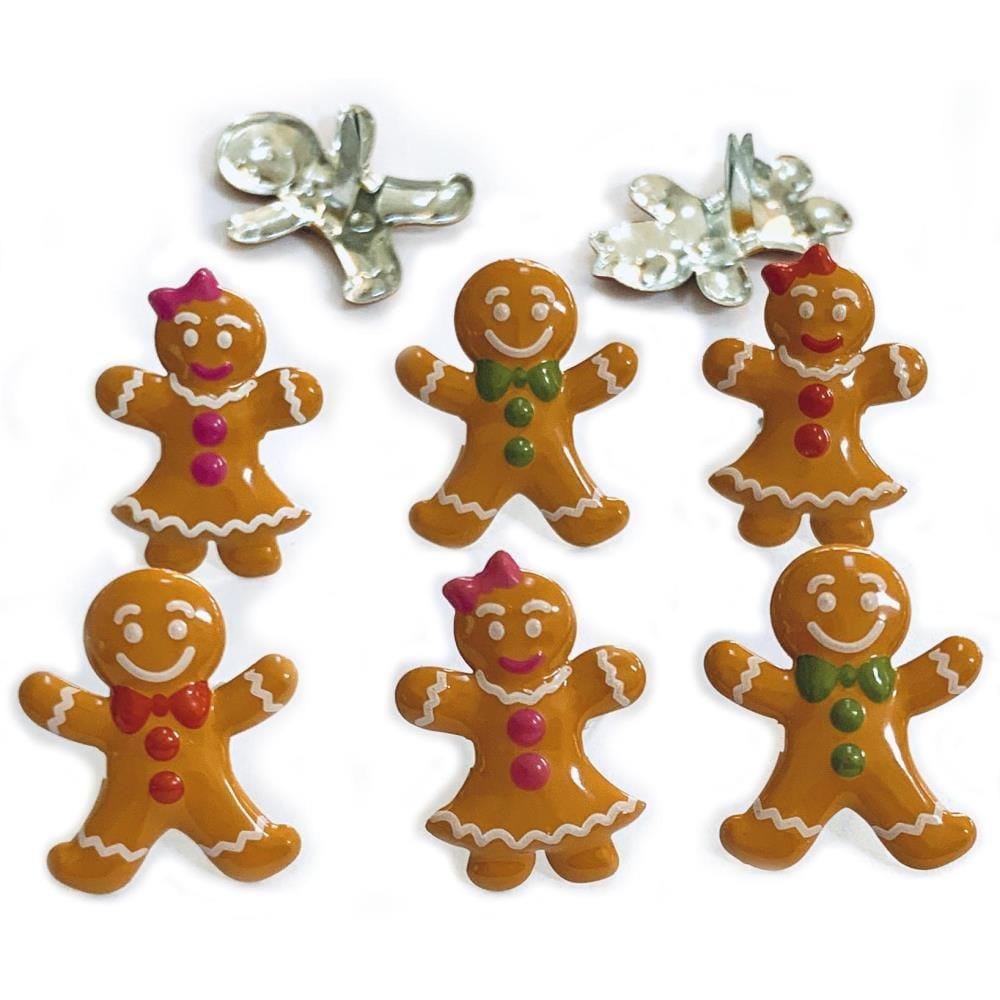 Gingerbread Brads by Eyelet Outlet - Pkg. of 12