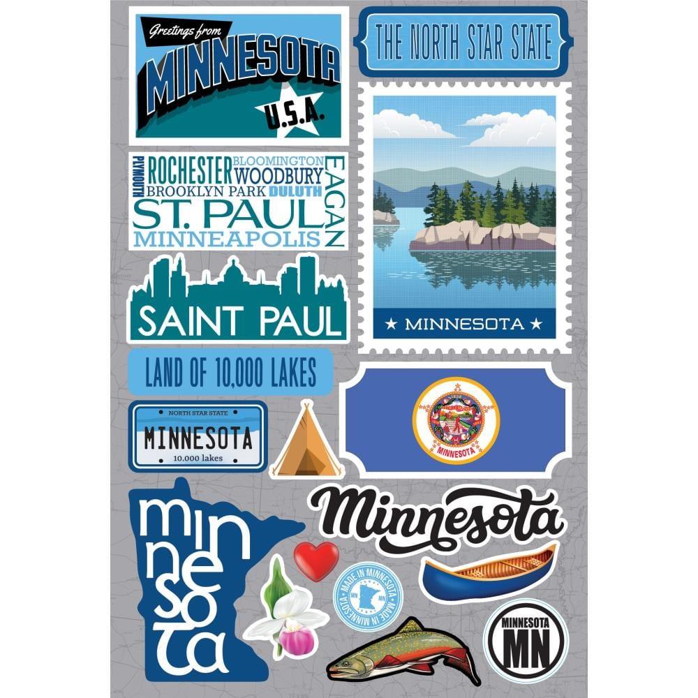 Jetsetters 3 Collection Minnesota 5 x 7 Scrapbook Embellishment by Reminisce - Scrapbook Supply Companies