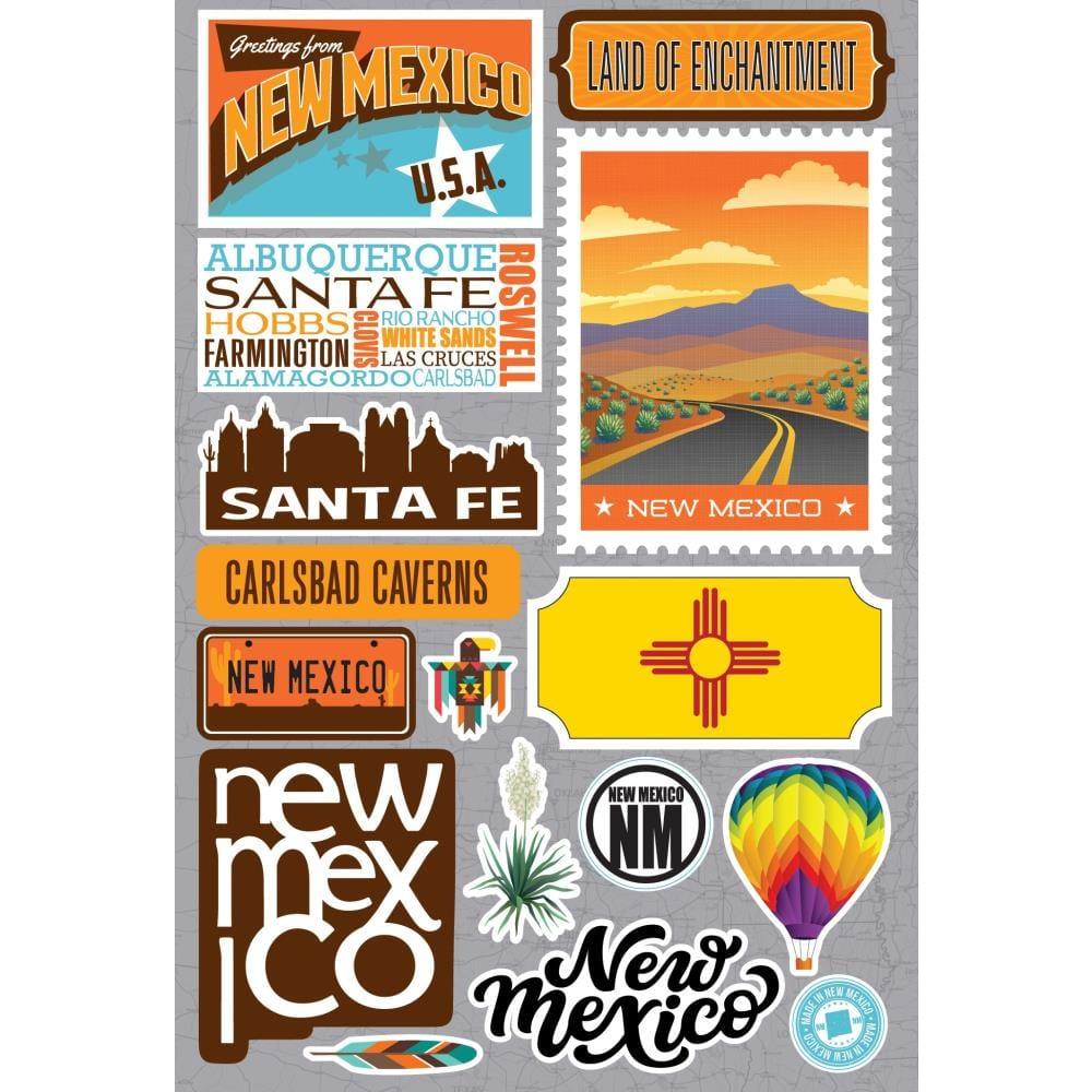 Jetsetters 3 Collection New Mexico 5 x 7 Scrapbook Embellishment by Reminisce - Scrapbook Supply Companies