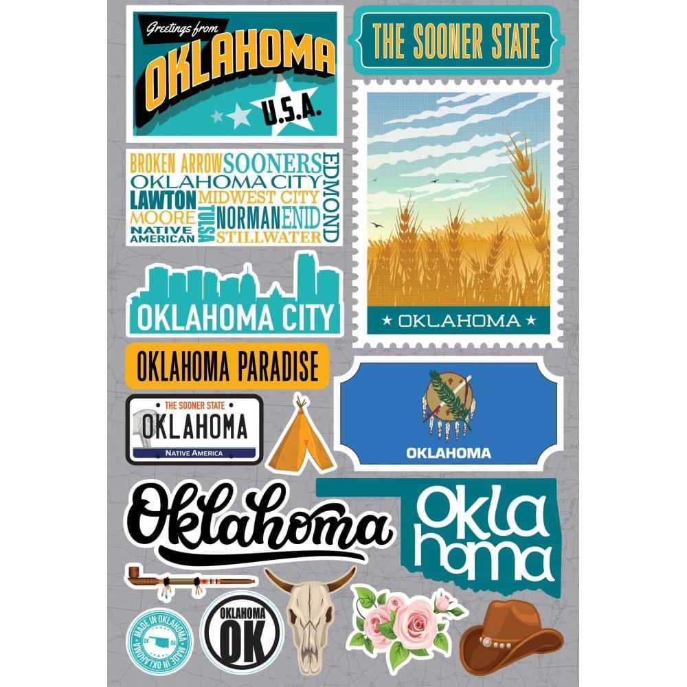 Jetsetters 3 Collection Oklahoma 5 x 7 Scrapbook Embellishment by Reminisce - Scrapbook Supply Companies