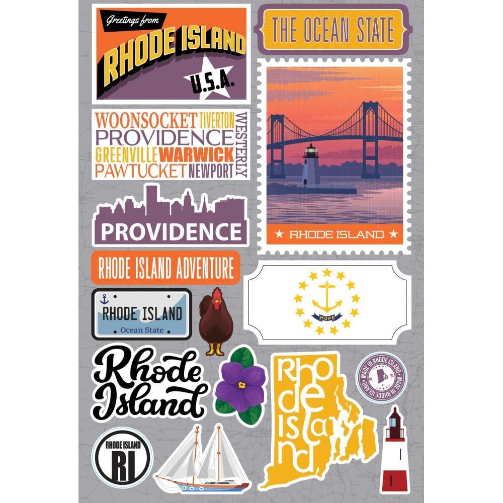 Jetsetters 3 Collection Rhode Island 5 x 7 Scrapbook Embellishment by Reminisce - Scrapbook Supply Companies