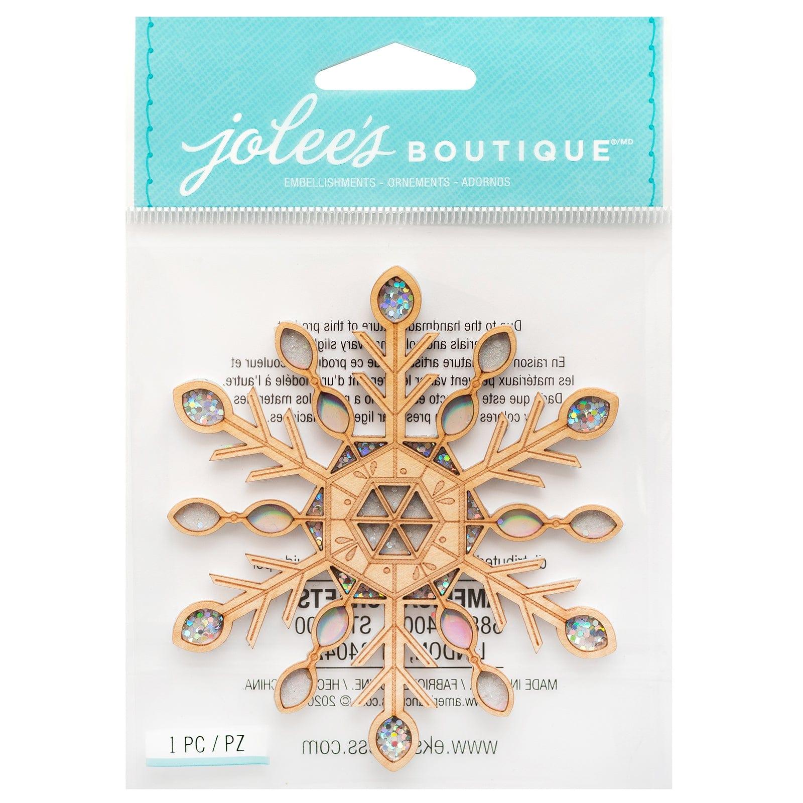 Wood Collection Snowflake 4 x 4.5 Scrapbook Embellishment by Jolee's Boutique - Scrapbook Supply Companies