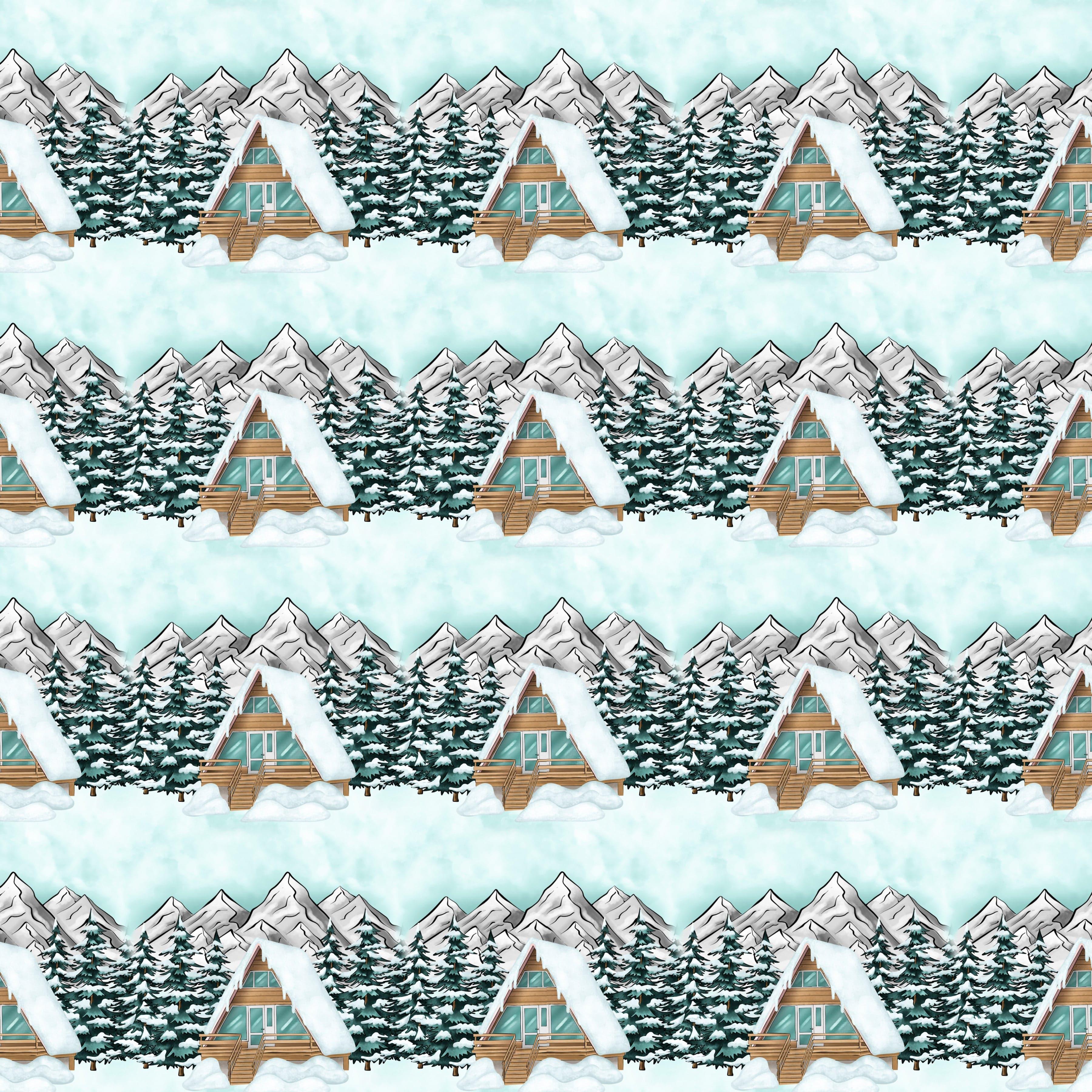  Snow Business Collection Chalet 12 x 12 Double-Sided Scrapbook Paper by SSC Designs - Scrapbook Supply Companies