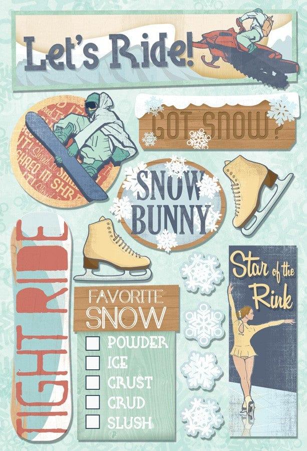 Winter Sports Collection Snow Bunny Cardstock Sticker Sheet by Karen Foster Design - Scrapbook Supply Companies