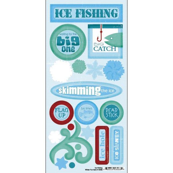 Winter Fun Collection Ice Fishing Scrapbook Stickers by Scrapbook Customs - Scrapbook Supply Companies
