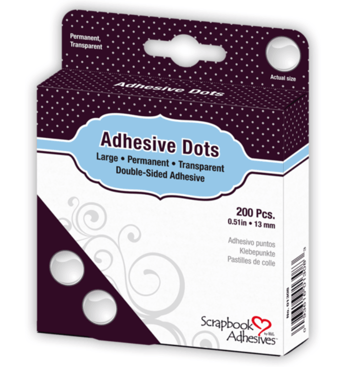 Dodz Collection Large (13mm) Permanent, Transparent, Double-Sided Adhesive Dots - Pkg. of 200 - Scrapbook Supply Companies