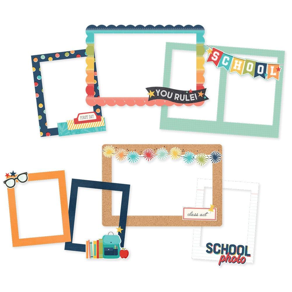 School Life Collection Chipboard Frames Scrapbook Embellishments by Simple Stories-6 Frames - Scrapbook Supply Companies