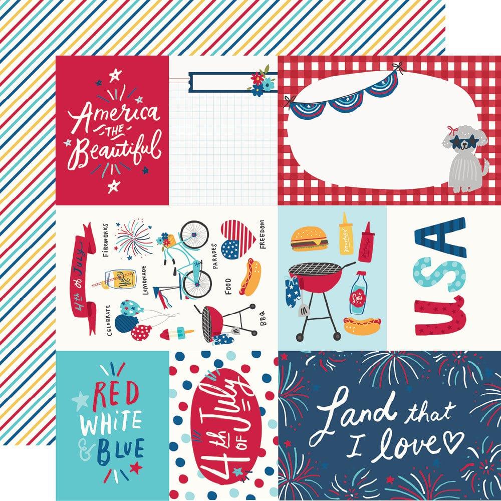 Stars, Stripes & Sparklers Collection Elements & Stripes 12 x 12 Double-Sided Scrapbook Paper by Simple Stories