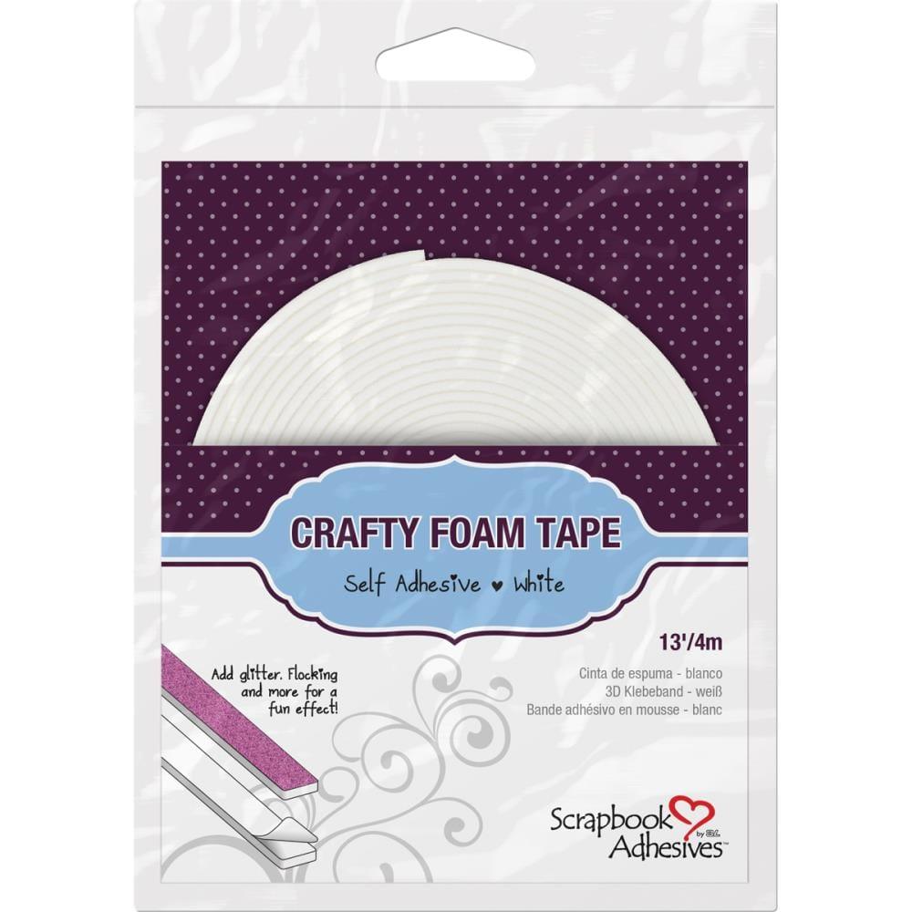 Foam Collection White, Double-Sided, Self-Adhesive, Permanent Foam Tape - 13' x 3/8" - Scrapbook Supply Companies