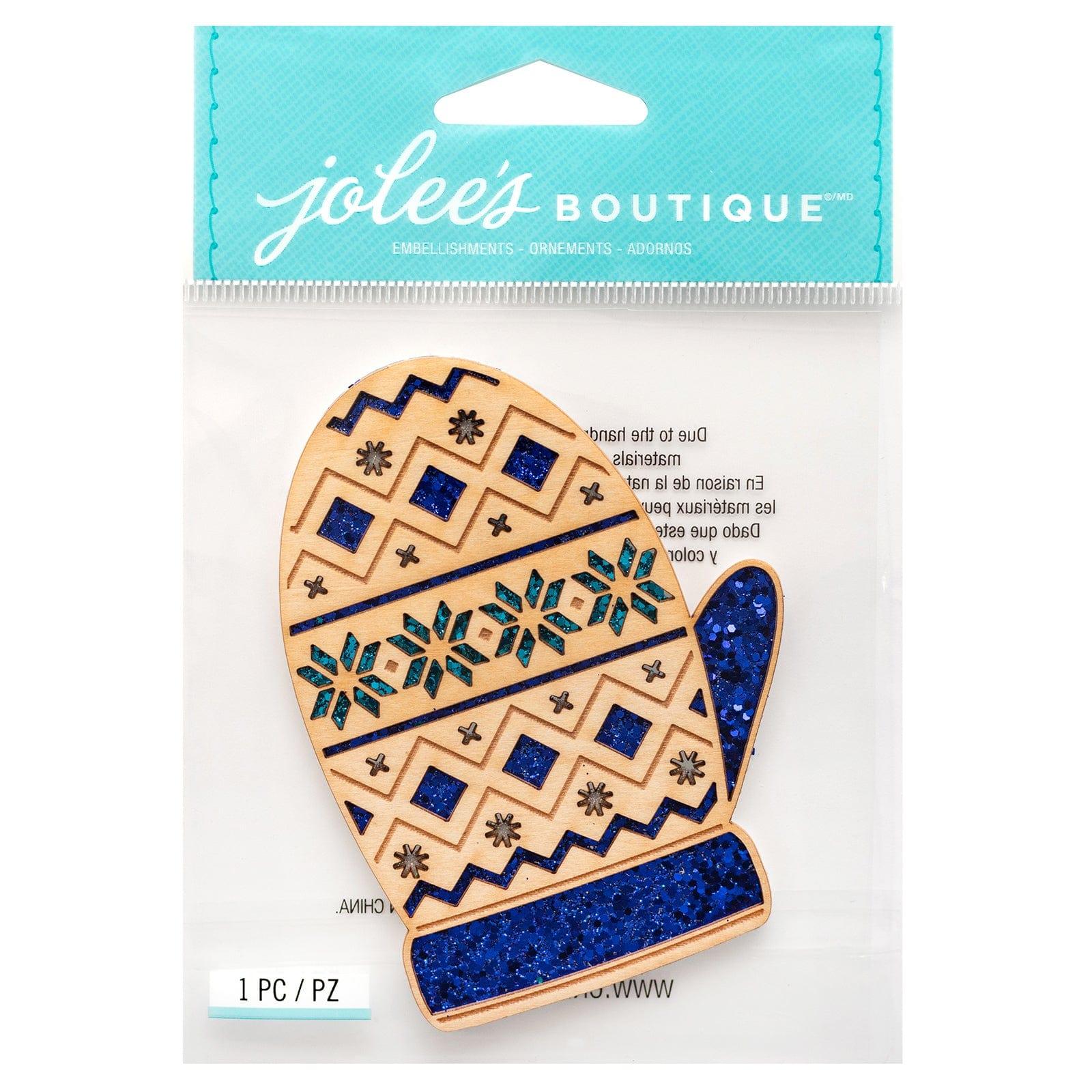 Wood Collection Mittens 4 x 4.5 Scrapbook Embellishment by Jolee's Boutique - Scrapbook Supply Companies