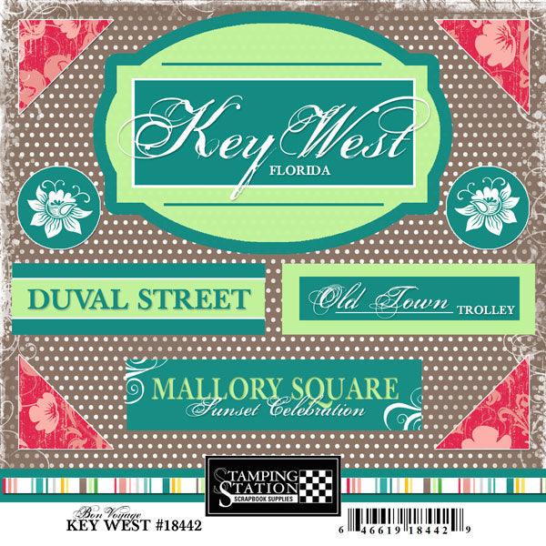 Bon Voyage Collection Key West 6 x 6 Scrapbook Sticker Sheet by Scrapbook Customs - Scrapbook Supply Companies