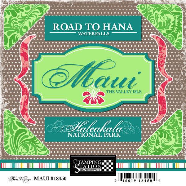 Bon Voyage Collection Maui Hawaii 6 x 6 Scrapbook Sticker Sheet by Scrapbook Customs - Scrapbook Supply Companies