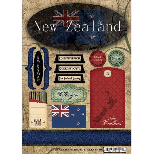 Map Sights Collection New Zealand 8 x 11 Sticker Sheet by Scrapbook Customs - Scrapbook Supply Companies