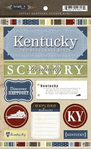 Lovely Travel Collection Kentucky 5.5 x 8 Sticker Sheet by Scrapbook Customs - Scrapbook Supply Companies