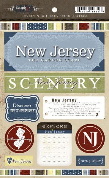 Lovely Travel Collection New Jersey 5.5 x 8 Sticker Sheet by Scrapbook Customs - Scrapbook Supply Companies