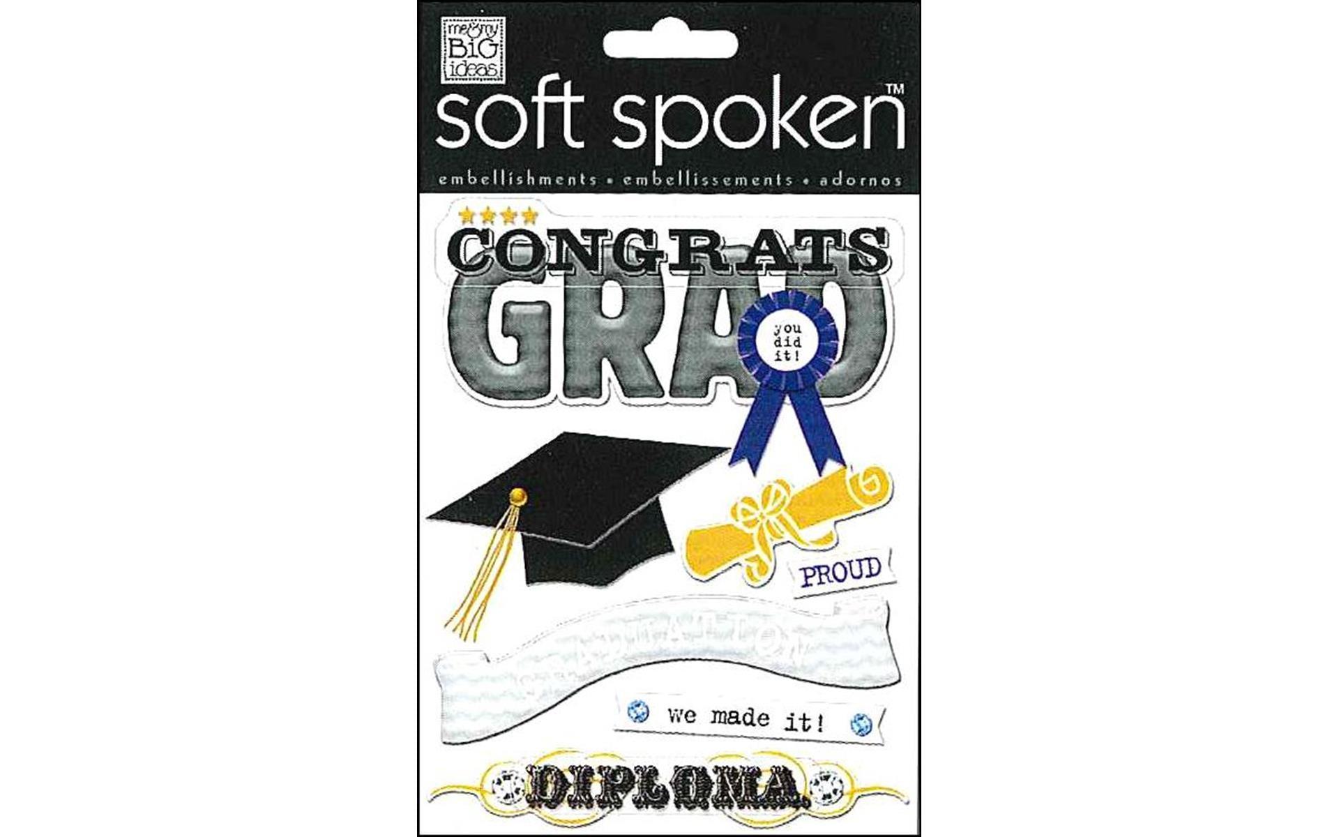 Congrats Grad Soft Spoken Embellishment by Me & My Big Ideas - Scrapbook Supply Companies