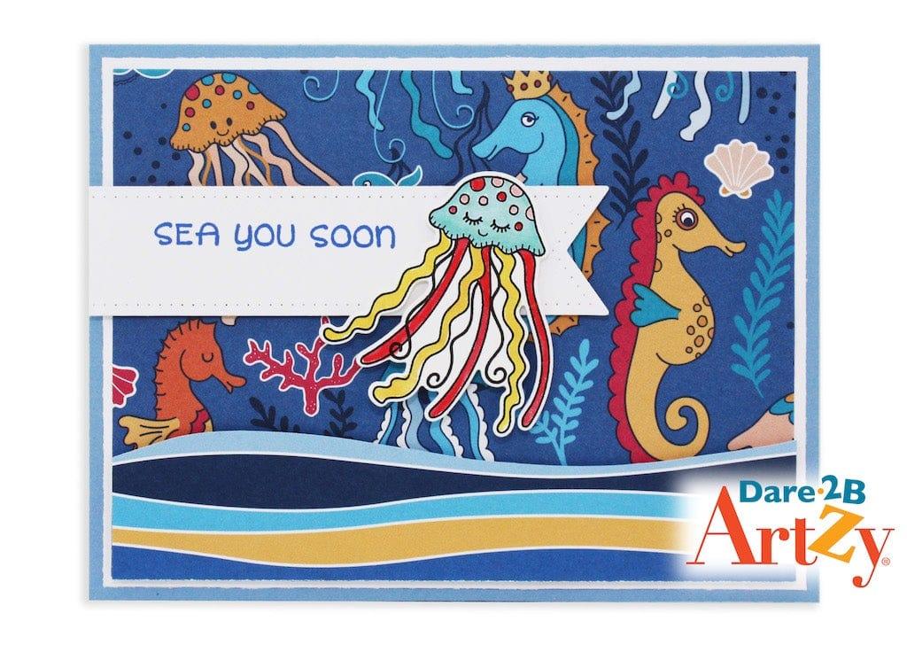 Make Waves Collection Jelly Fish 4.5 x 5.5 Metal Dies by Dare2BArtzy - Scrapbook Supply Companies
