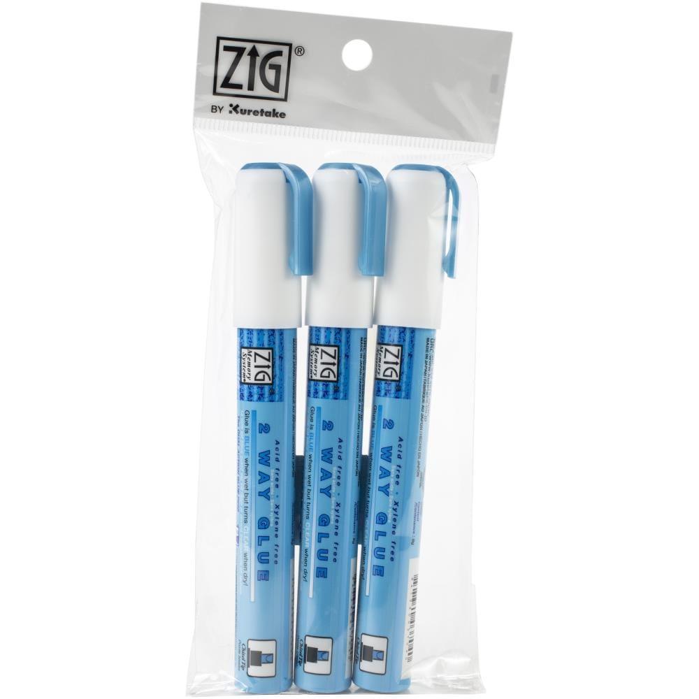ZIG Memory Systems 2-Way Chisel Tip Glue Pen by Kuratake - Package contains 3 - Scrapbook Supply Companies