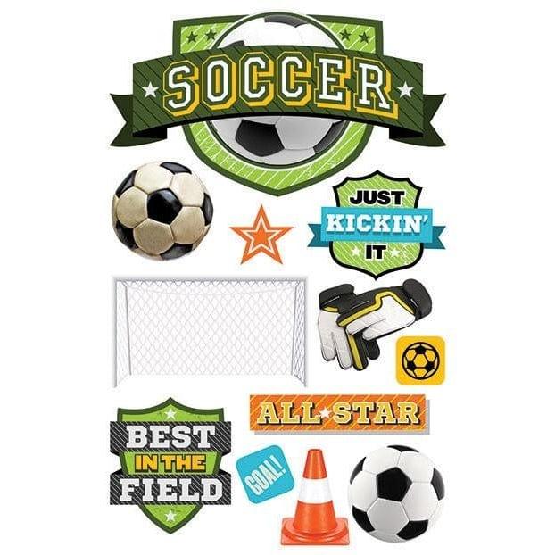 Sports Collection Soccer All Star 5 x 7 Glitter 3D Scrapbook Embellishment by Paper House Productions - Scrapbook Supply Companies