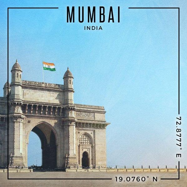 Travel Coordinates Collection Mumbai, India 12 x 12 Double-Sided Scrapbook Paper by Scrapbook Customs - Scrapbook Supply Companies