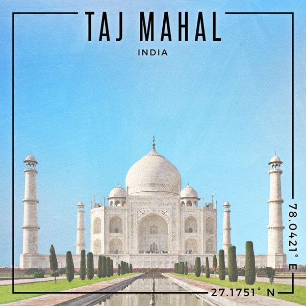 Travel Coordinates Collection Taj Mahal, India 12 x 12 Double-Sided Scrapbook Paper by Scrapbook Customs - Scrapbook Supply Companies