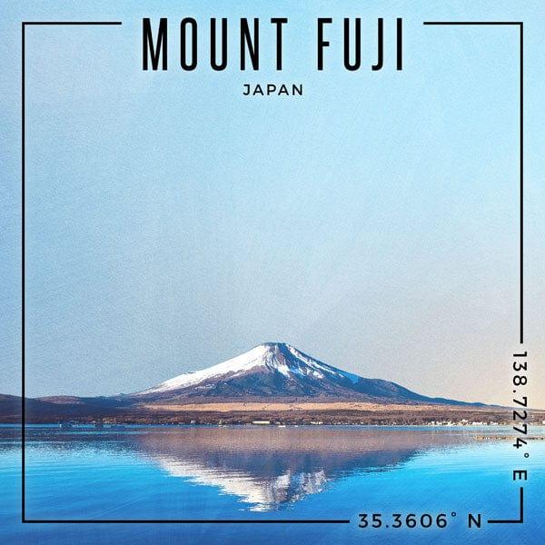 Travel Coordinates Collection Mount Fuji, Japan 12 x 12 Double-Sided Scrapbook Paper by Scrapbook Customs - Scrapbook Supply Companies