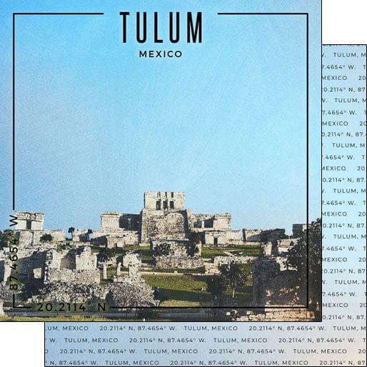 Travel Coordinates Collection Tulum, Mexico 12 x 12 Double-Sided Scrapbook Paper by Scrapbook Customs - Scrapbook Supply Companies