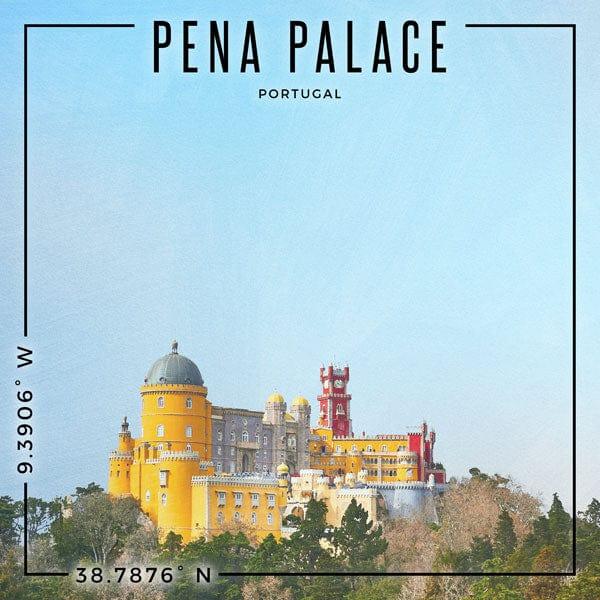 Travel Coordinates Collection Pena Palace, Portugal 12 x 12 Double-Sided Scrapbook Paper by Scrapbook Customs - Scrapbook Supply Companies