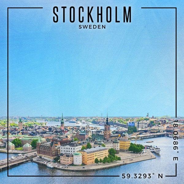 Travel Coordinates Collection Stockholm, Sweden 12 x 12 Double-Sided Scrapbook Paper by Scrapbook Customs - Scrapbook Supply Companies