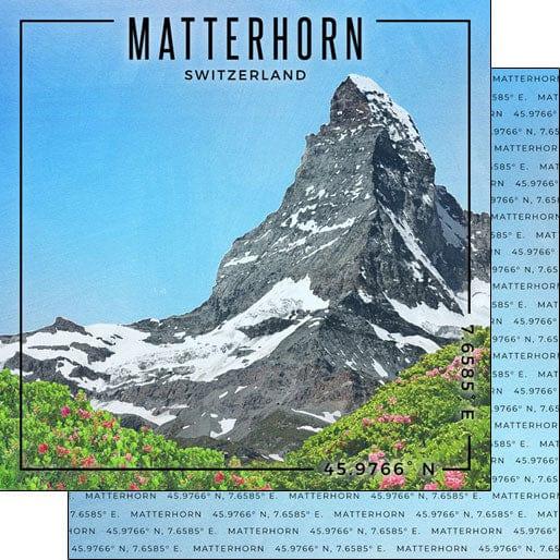 Travel Coordinates Collection Matterhorn, Switzerland 12 x 12 Double-Sided Scrapbook Paper by Scrapbook Customs - Scrapbook Supply Companies