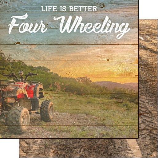 Life Is Better Collection Four Wheeling 12 x 12 Double-Sided Scrapbook Paper by Scrapbook Customs - Scrapbook Supply Companies