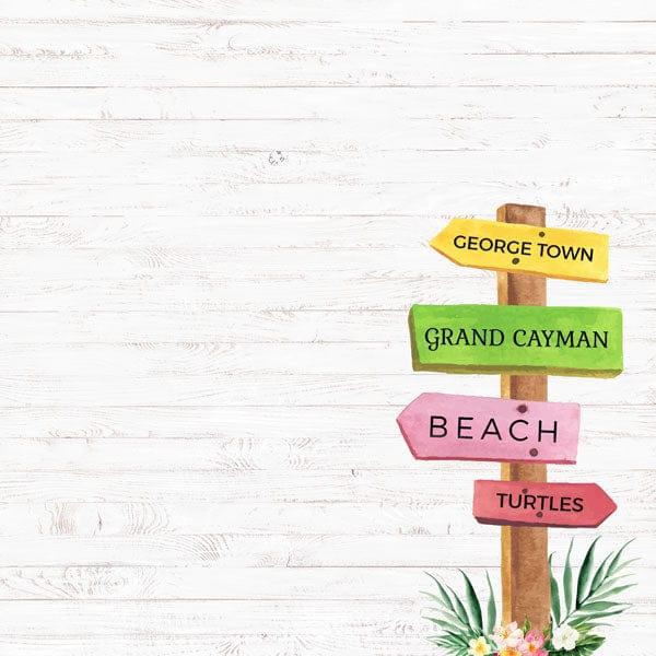 Vacay Collection Grand Cayman Vacation Sign 12 x 12 Double-Sided Scrapbook Paper by Scrapbook Customs - Scrapbook Supply Companies