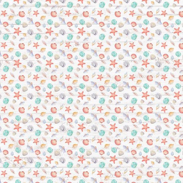 Vacay Collection Shells 12 x 12 Double-Sided Scrapbook Paper by Scrapbook Customs - Scrapbook Supply Companies