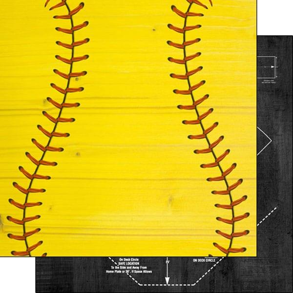 Wood Sports Collection Softball White Wood 12 x 12 Double-Sided Scrapbook Paper by Scrapbook Customs - Scrapbook Supply Companies