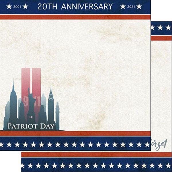 Never Forget Collection 20th Anniversary 9/11 Patriot Day 12 x 12 Double-Sided Scrapbook Paper by Scrapbook Customs - Scrapbook Supply Companies